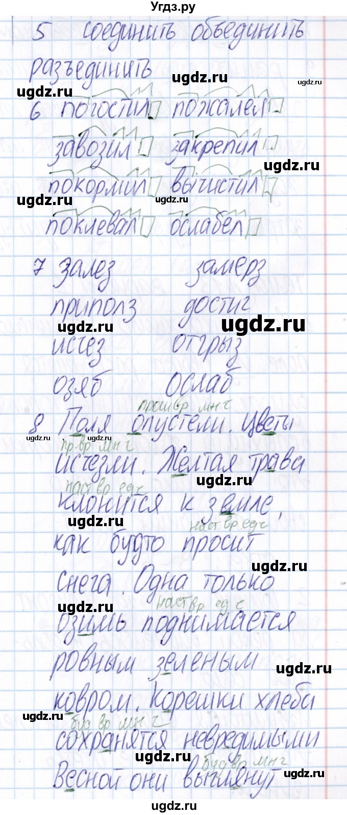 ГДЗ (Решебник) по русскому языку 3 класс (Тематический контроль) В.Т. Голубь / тема 12 (вариант) / 3(продолжение 2)