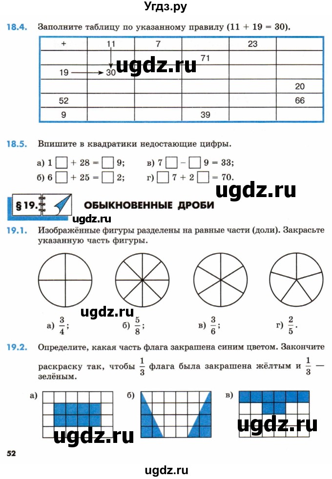 ГДЗ (Тетрадь) по математике 5 класс (рабочая тетрадь) Зубарева И.И. / тетрадь №1. страница / 52