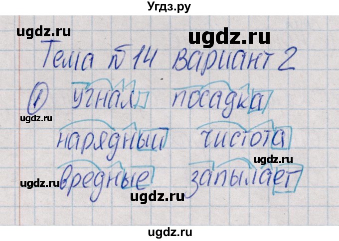 ГДЗ (Решебник) по русскому языку 4 класс (Тематический контроль) В.Т. Голубь / тема 14 (вариант) / 2