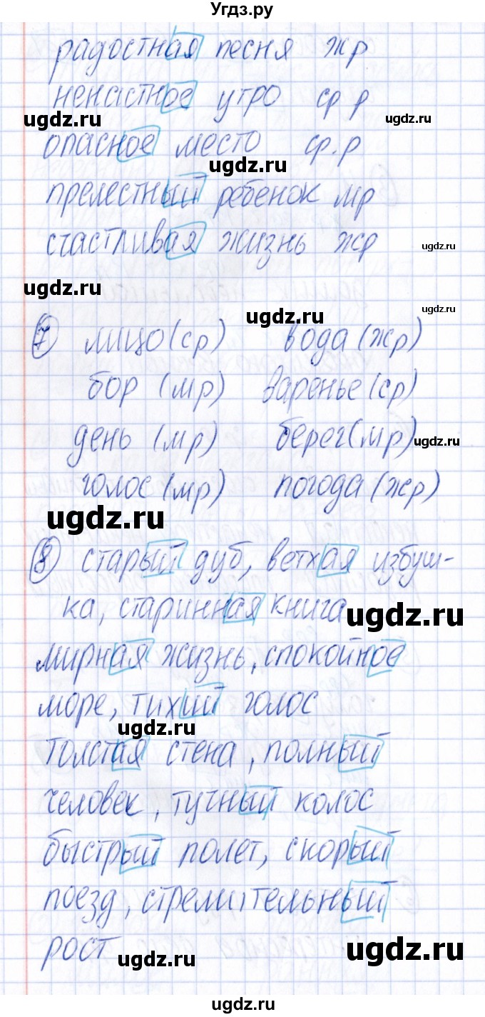 ГДЗ (Решебник) по русскому языку 4 класс (Тематический контроль) В.Т. Голубь / тема 9 (вариант) / 1(продолжение 3)