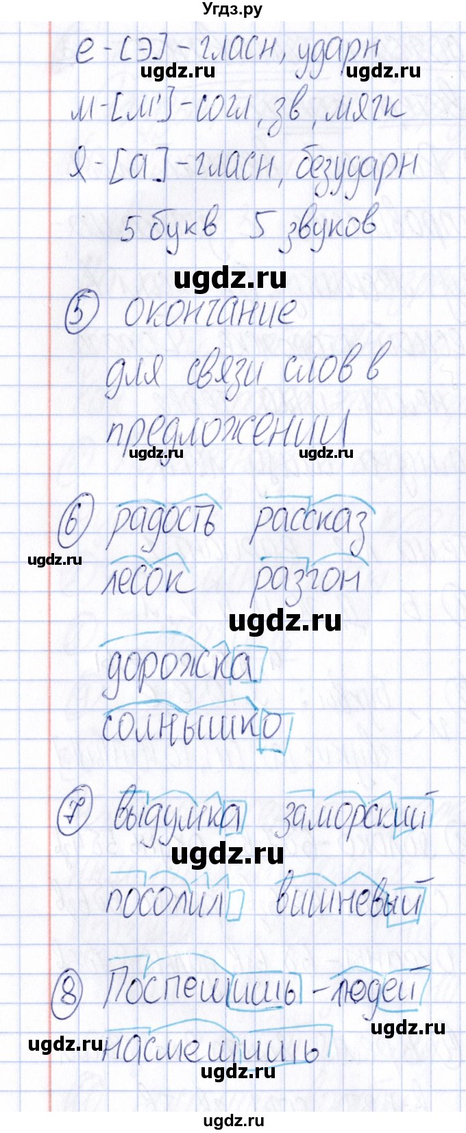 ГДЗ (Решебник) по русскому языку 4 класс (Тематический контроль) В.Т. Голубь / тема 2 (вариант) / 1(продолжение 2)
