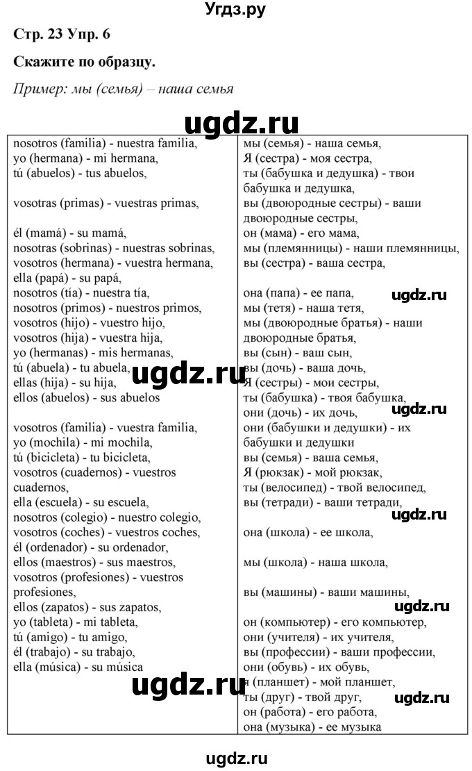 ГДЗ (Решебник) по испанскому языку 4 класс Бреславська В. / страница / 23(продолжение 3)