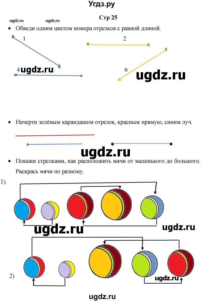 ГДЗ (Решебник к тетради 2020) по математике 1 класс (рабочая тетрадь) Кремнева С.Ю. / тетрадь №1. страница / 25