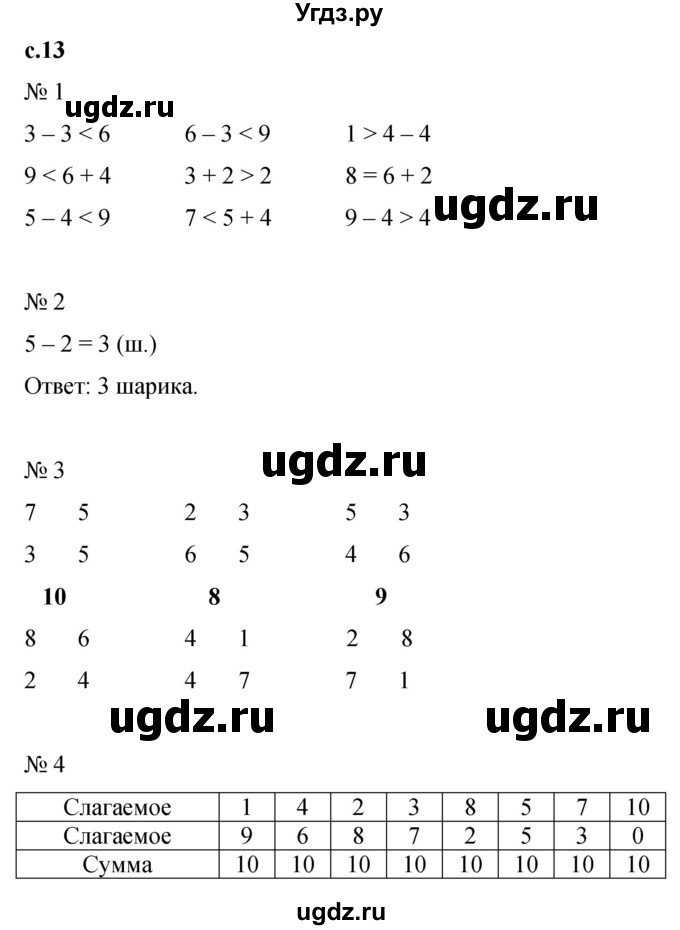 Решение тетрадь №2. страница №13 по Математике рабочая тетрадь за 1 ...