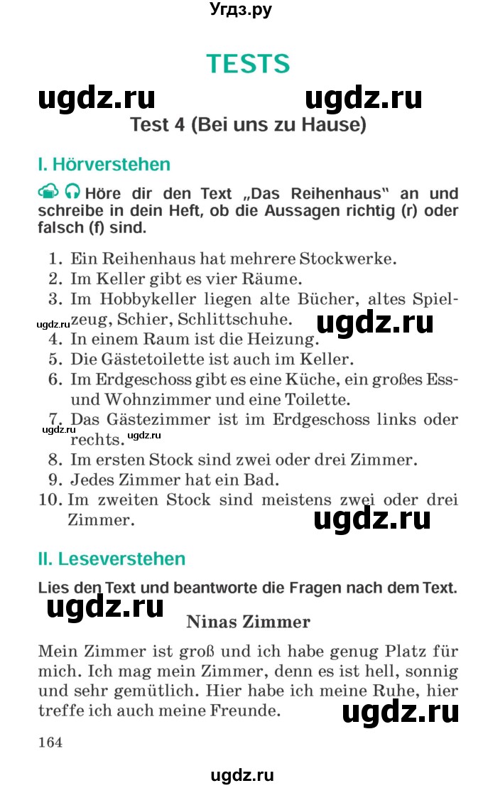 ГДЗ (Учебник) по немецкому языку 6 класс Зуевская Е.В. / часть 2. страница / 164-165
