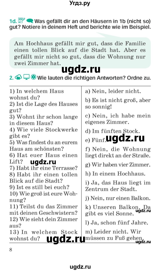 ГДЗ (Учебник) по немецкому языку 6 класс Зуевская Е.В. / часть 2. страница / 8