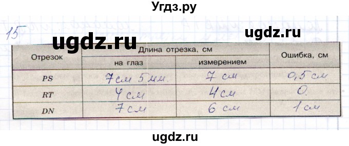 ГДЗ (Решебник) по математике 5 класс (рабочая тетрадь) Бурмистрова Е.Н. / часть 1 / номер / 15