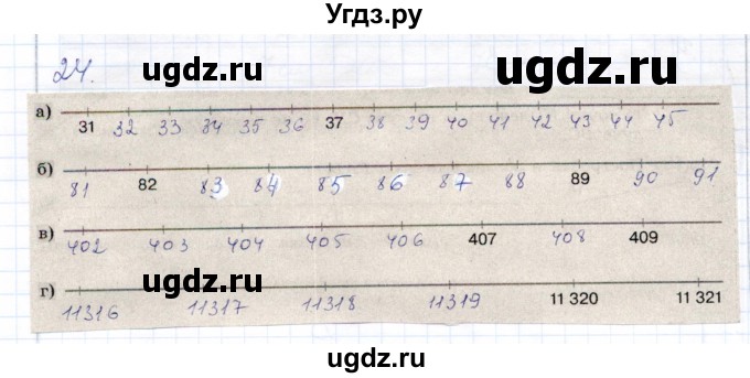 ГДЗ (Решебник) по математике 5 класс (рабочая тетрадь) Бурмистрова Е.Н. / часть 1 / номер / 24