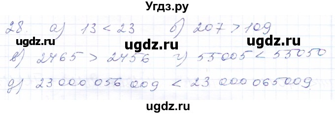 ГДЗ (Решебник) по математике 5 класс (рабочая тетрадь) Бурмистрова Е.Н. / часть 1 / номер / 28