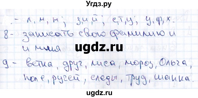 ГДЗ (Решебник 2019) по русскому языку 1 класс (Тематический контроль (математика, русский)) В.Т. Голубь / русский язык / 2. звуки и буквы / Вариант 1(продолжение 2)