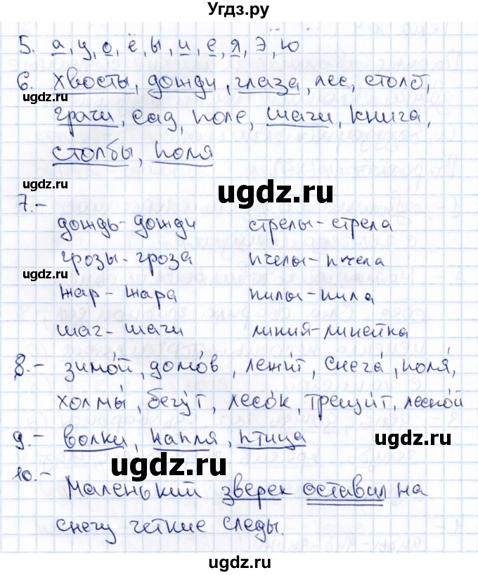 ГДЗ (Решебник 2019) по русскому языку 1 класс (Тематический контроль (математика, русский)) В.Т. Голубь / русский язык / 4. парные звонкие и глухие согласные звуки / Вариант 1(продолжение 2)
