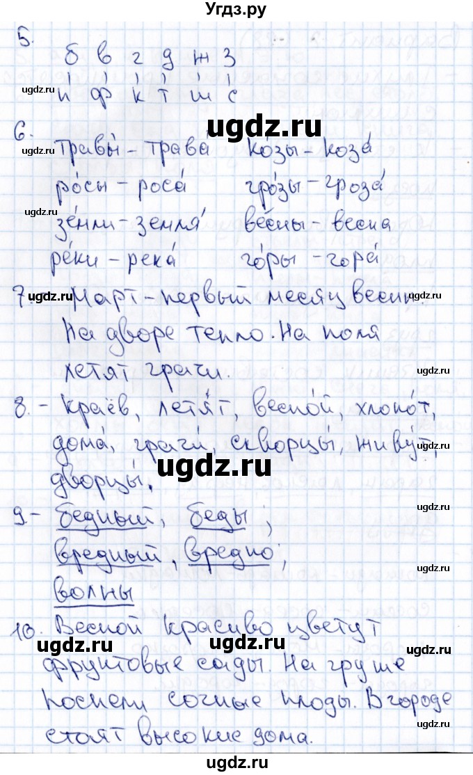 ГДЗ (Решебник 2019) по русскому языку 1 класс (Тематический контроль (математика, русский)) В.Т. Голубь / русский язык / 4. парные звонкие и глухие согласные звуки / Вариант 2(продолжение 2)