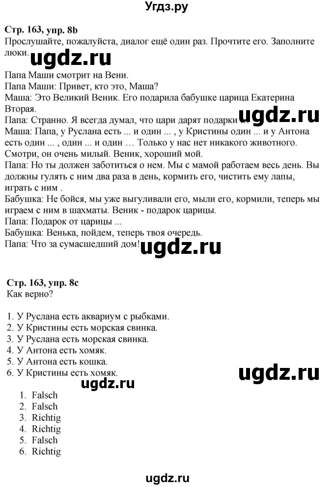 ГДЗ (Решебник к учебнику Wunderkinder Plus) по немецкому языку 6 класс Радченко О.А. / страница / 163