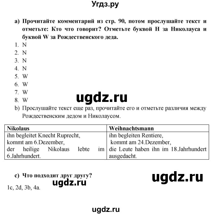 ГДЗ (Решебник к учебнику Wunderkinder) по немецкому языку 6 класс Радченко О.А. / страница / 91(продолжение 2)