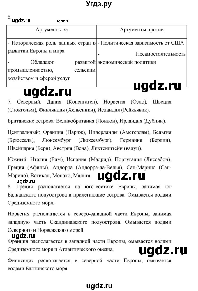 ГДЗ (Решебник) по географии 11 класс Ю.Н. Гладкий / страница / 45(продолжение 2)