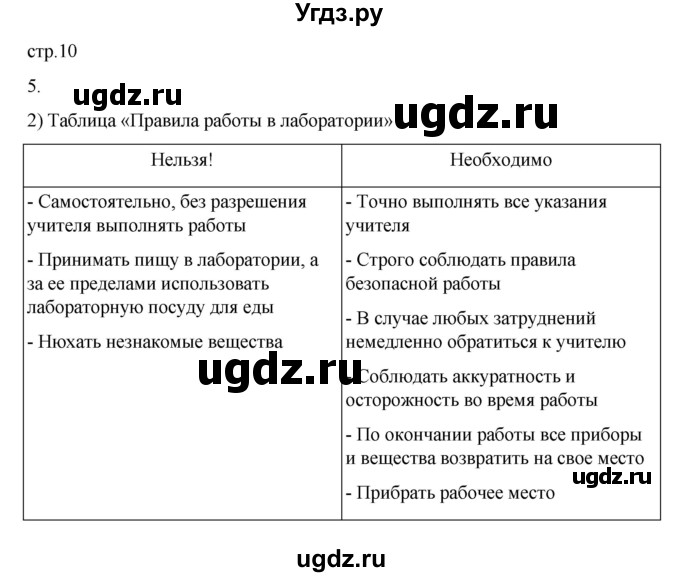 ГДЗ (Решебник) по биологии 5 класс (рабочая тетрадь) В.В. Пасечник / страница / 10