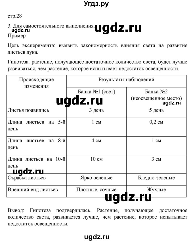 ГДЗ (Решебник) по биологии 5 класс (рабочая тетрадь) В.В. Пасечник / страница / 28