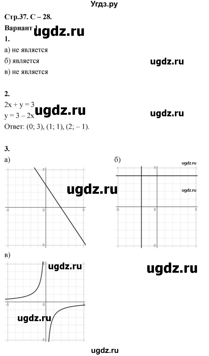 ГДЗ (Решебник) по алгебре 8 класс (контрольные и самостоятельные работы) Крайнева Л.Б. / самостоятельные работы / СР-28. вариант / 1