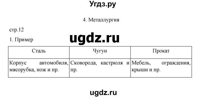 ГДЗ (Решебник) по географии 9 класс (практические работы) Дубинина С.П. / страница / 12