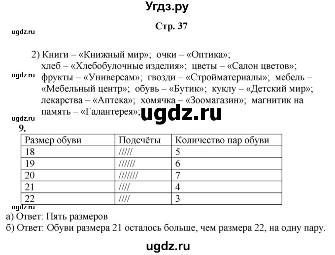 ГДЗ (Решебник) по информатике 3 класс (рабочая тетрадь Юным умникам и умницам) Холодова О.А. / часть 1. страница / 37