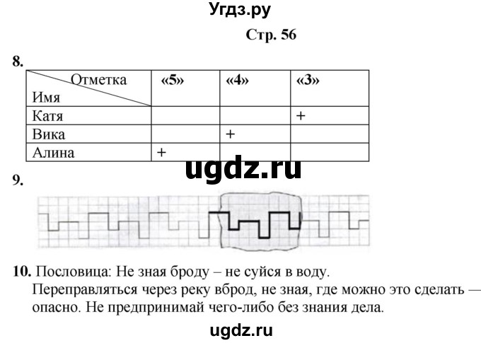 ГДЗ (Решебник) по информатике 3 класс (рабочая тетрадь Юным умникам и умницам) Холодова О.А. / часть 2. страница / 56