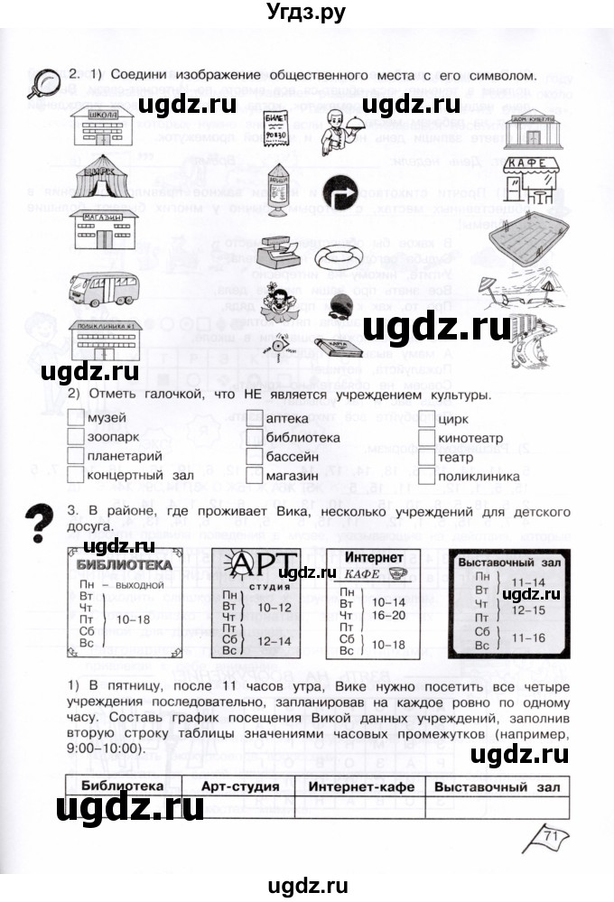 ГДЗ (Тетрадь) по информатике 4 класс (рабочая тетрадь Юным умникам и умницам) Холодова О.А. / часть 1. страница / 71