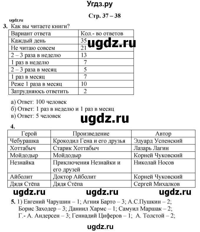 ГДЗ (Решебник) по информатике 4 класс (рабочая тетрадь Юным умникам и умницам) Холодова О.А. / часть 1. страница / 37-38
