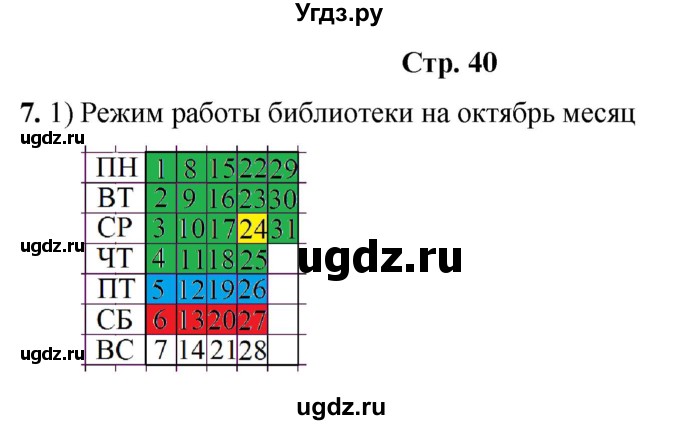 ГДЗ (Решебник) по информатике 4 класс (рабочая тетрадь Юным умникам и умницам) Холодова О.А. / часть 1. страница / 40
