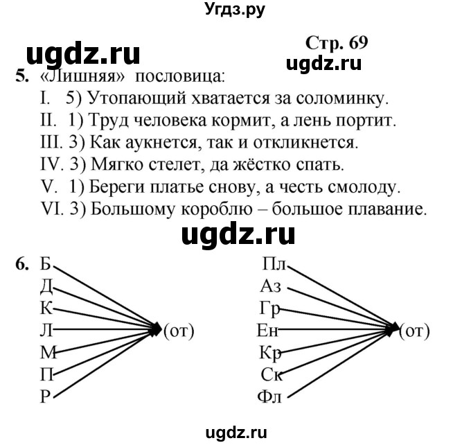 ГДЗ (Решебник) по информатике 4 класс (рабочая тетрадь Юным умникам и умницам) Холодова О.А. / часть 2. страница / 69