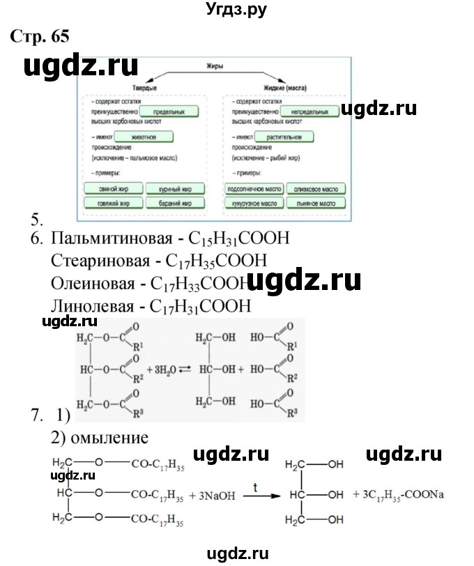 ГДЗ (Решебник) по химии 10 класс (рабочая тетрадь) Габриелян О.С. / страница / 65