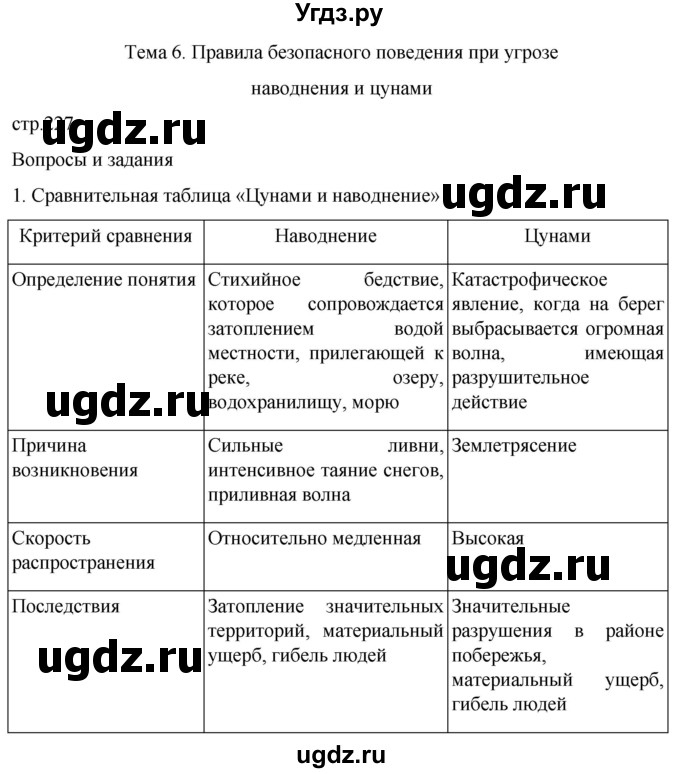 ГДЗ (Решебник) по обж 8 класс Рудаков Д.П. / часть 1. страница / 227