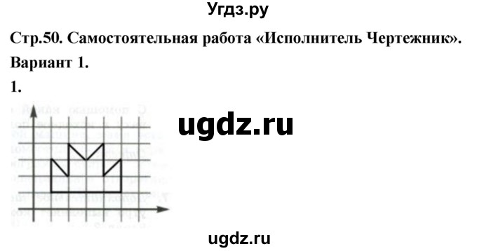 ГДЗ (Решебник) по информатике 6 класс (самостоятельные и контрольные работы) Босова Л.Л. / СР. исполнитель чертёжник / вариант 1 / 1