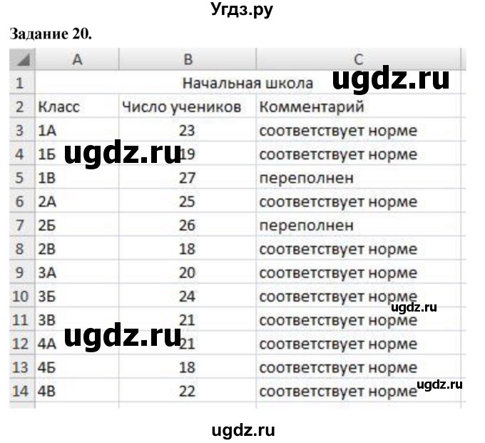 ГДЗ (Решебник) по информатике 7 класс (компьютерный практикум) Босова Л.Л. / работа 26 / 20