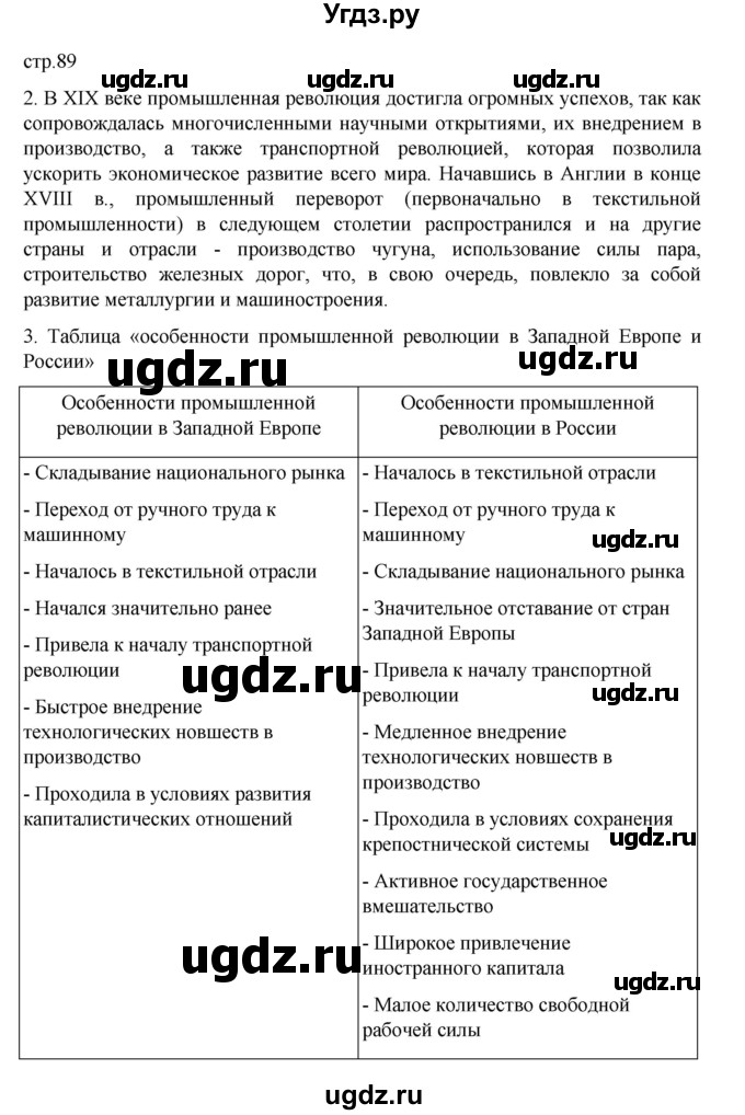 ГДЗ (Решебник) по истории 9 класс Мединский В.Р. / страница / 89