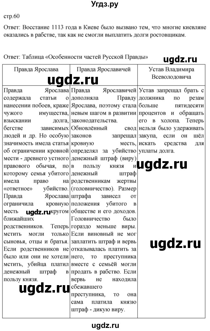 ГДЗ (Решебник) по истории 6 класс Мединский В.Р. / страница / 60