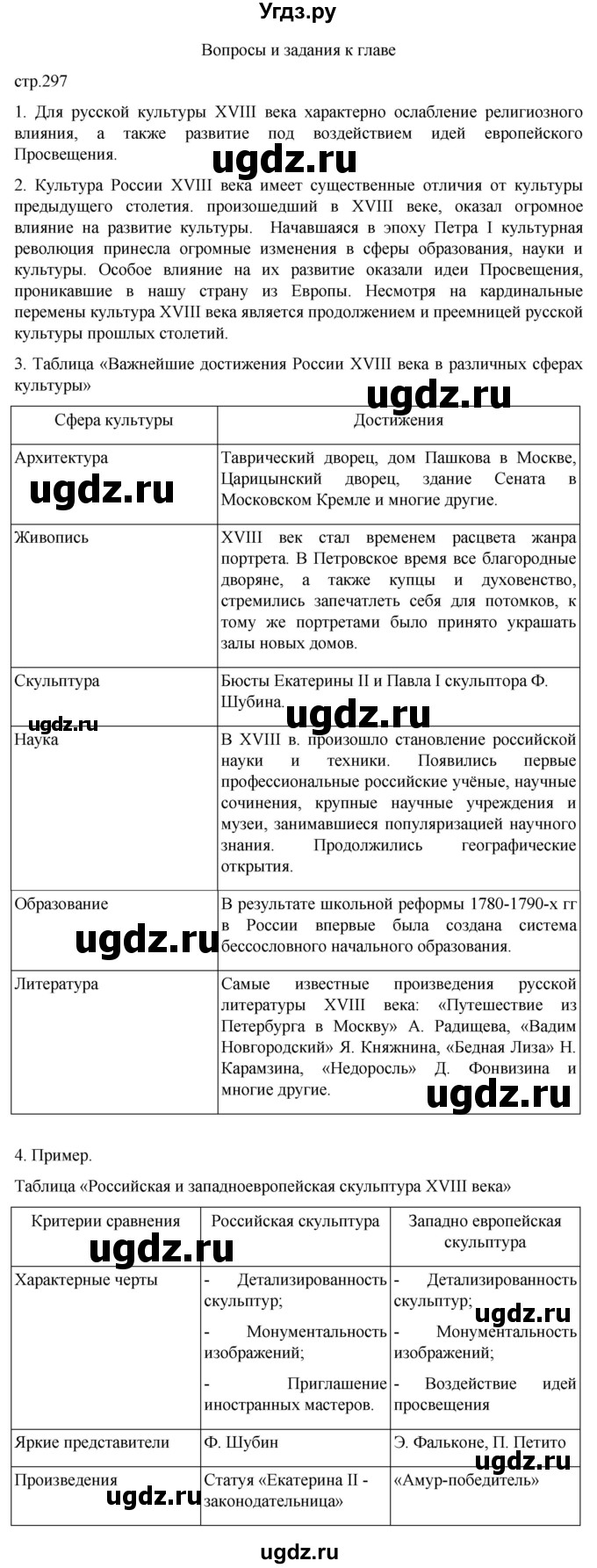 ГДЗ (Решебник) по истории 8 класс Мединский В.Р. / страница / 297