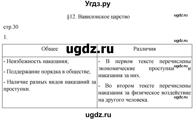 ГДЗ (Решебник) по истории 5 класс (рабочая тетрадь) Саплина Е.В. / §12 / 1