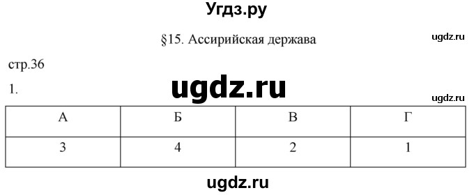 ГДЗ (Решебник) по истории 5 класс (рабочая тетрадь) Саплина Е.В. / §15 / 1