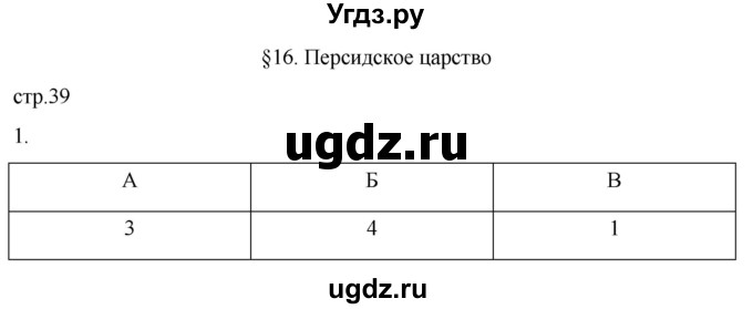 ГДЗ (Решебник) по истории 5 класс (рабочая тетрадь) Саплина Е.В. / §16 / 1