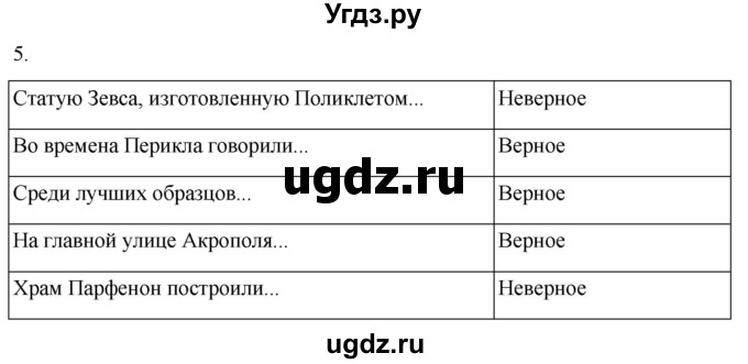 ГДЗ (Решебник) по истории 5 класс (рабочая тетрадь) Саплина Е.В. / §30 / 5