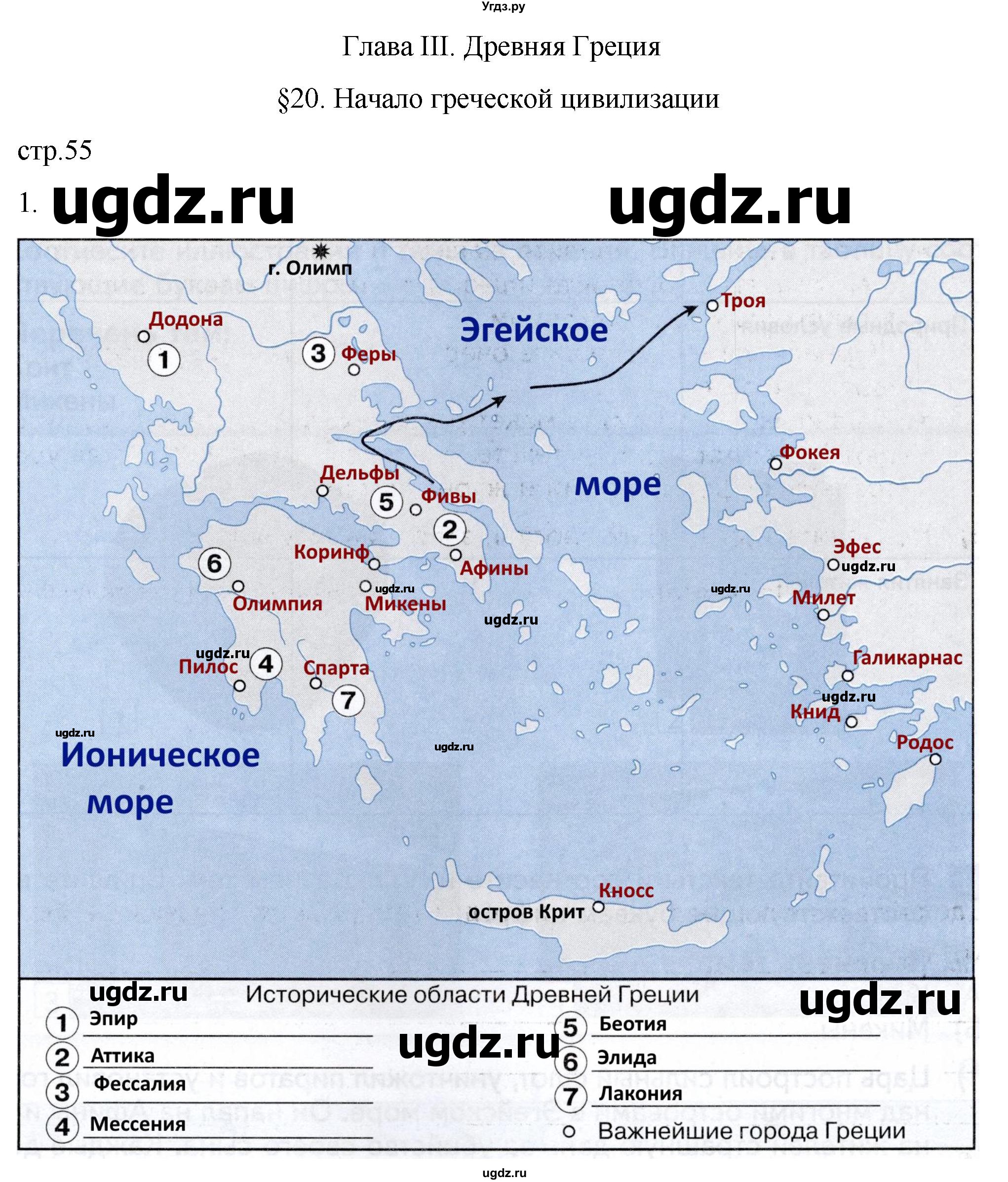 ГДЗ (Решебник) по истории 5 класс (рабочая тетрадь) Саплина Е.В. / §20 / 1