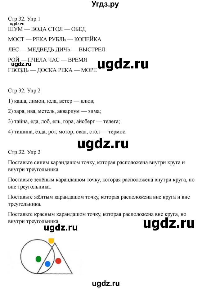 ГДЗ (Решебник) по информатике 2 класс (рабочая тетрадь Юным умникам и умницам) Холодова О.А. / часть 1. страница / 32