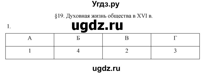 ГДЗ (Решебник) по истории 7 класс (рабочая тетрадь) Пазин Р.В. / глава I / §19 / 1